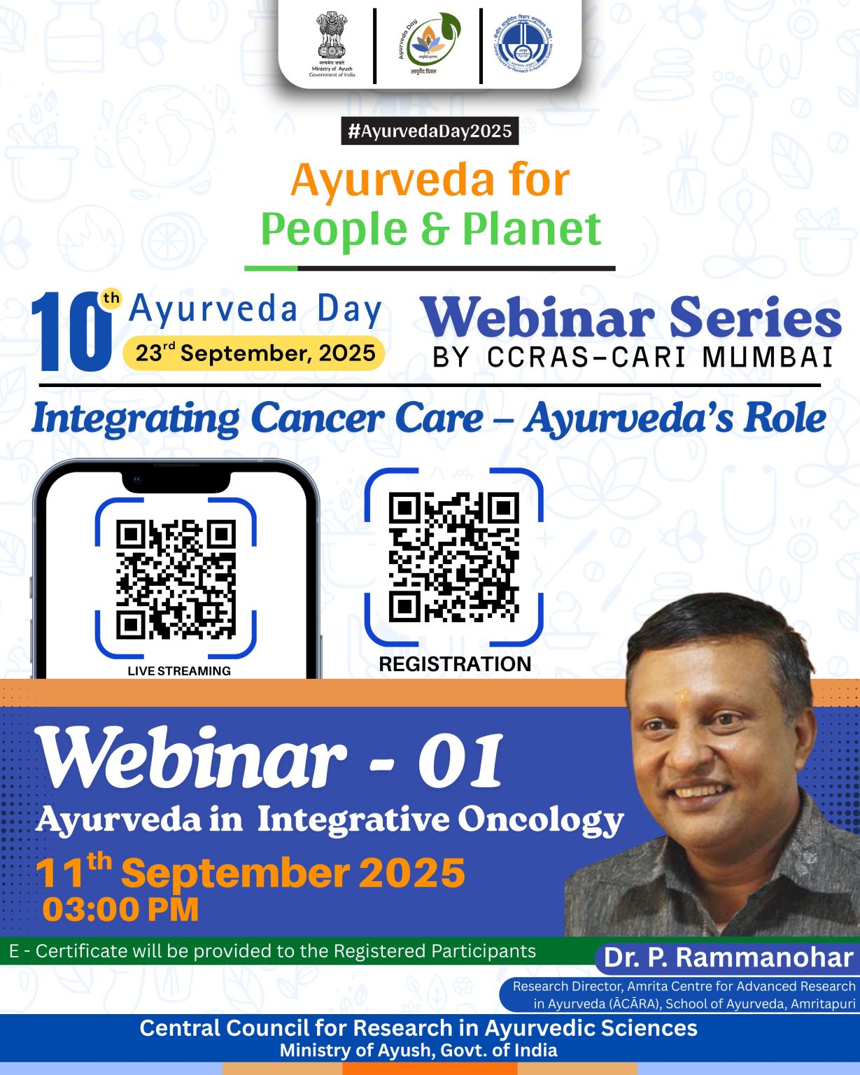 10092025-Flyer-Webinar-Series-10th-Ayurveda-Day-2025-Integrating-Cancer-Care-Ayurvedas-Role-with-Clickable-links-images-1
